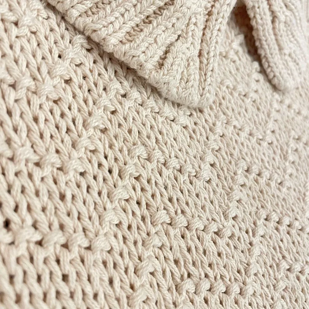 ~ Boho Free People Sm Sweater Loose Knit Cream We The Free Soft Beachy Tank